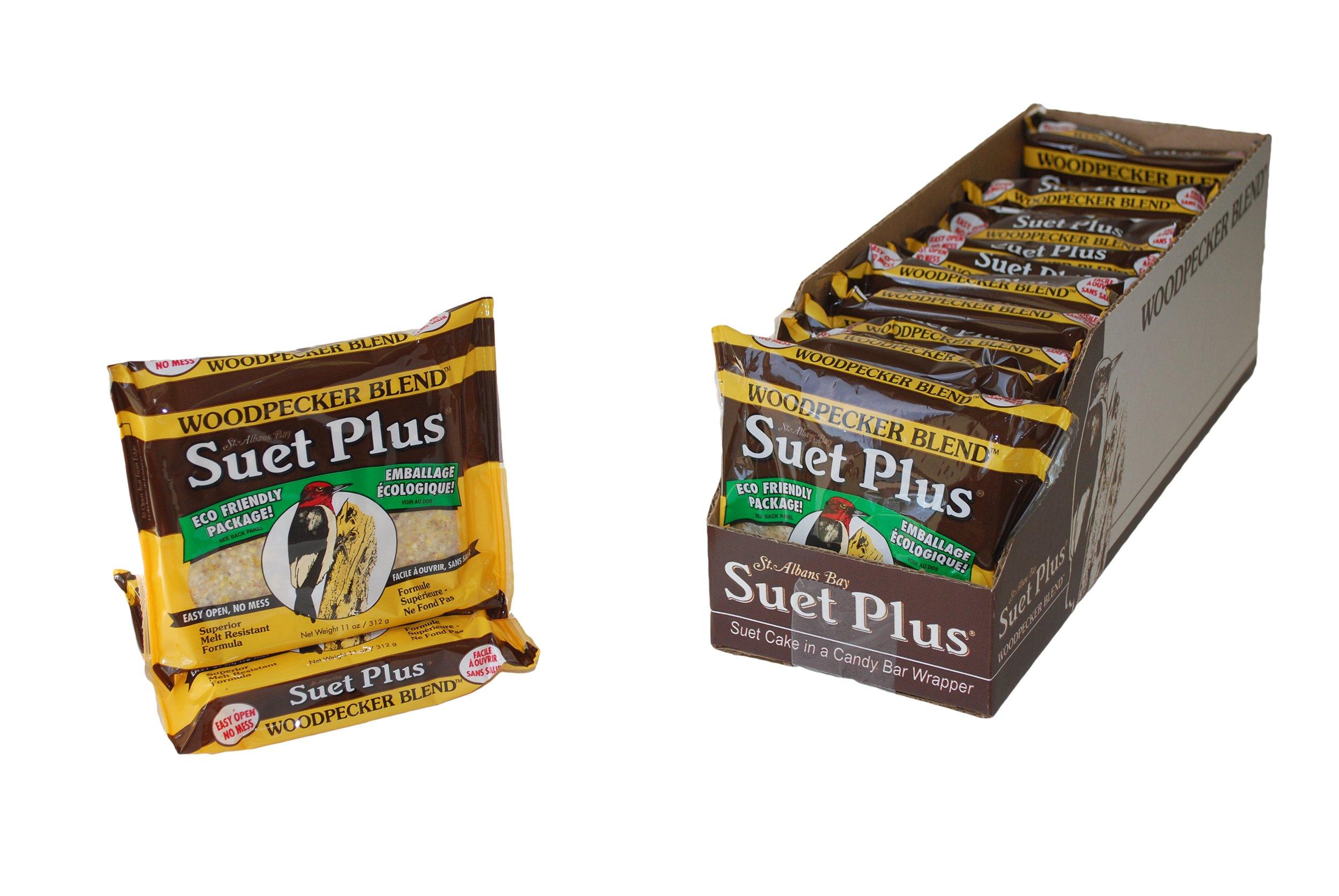 Suet Plus Bird Suet Cake 12 Pack of 11 oz Suet Cakes (Woodpecker Blend