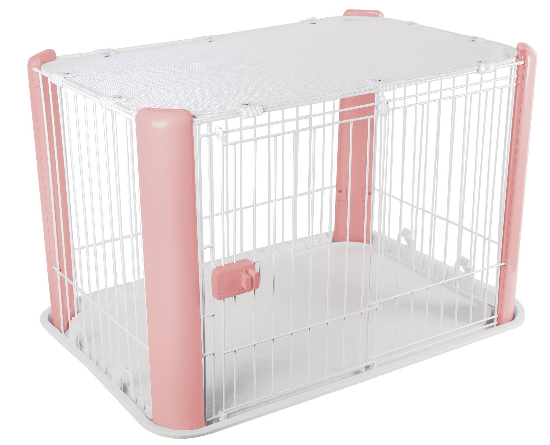 IRIS Small Wire Dog Crate with Mesh Roof, Pink eBay