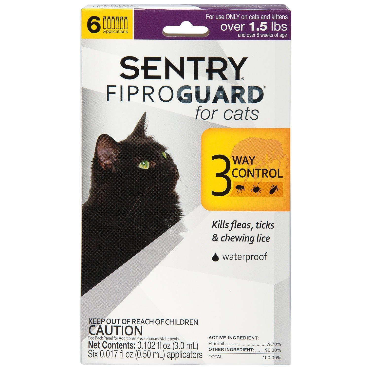 SENTRY Fiproguard for Cats, Flea and Tick Prevention for Cats (1.5